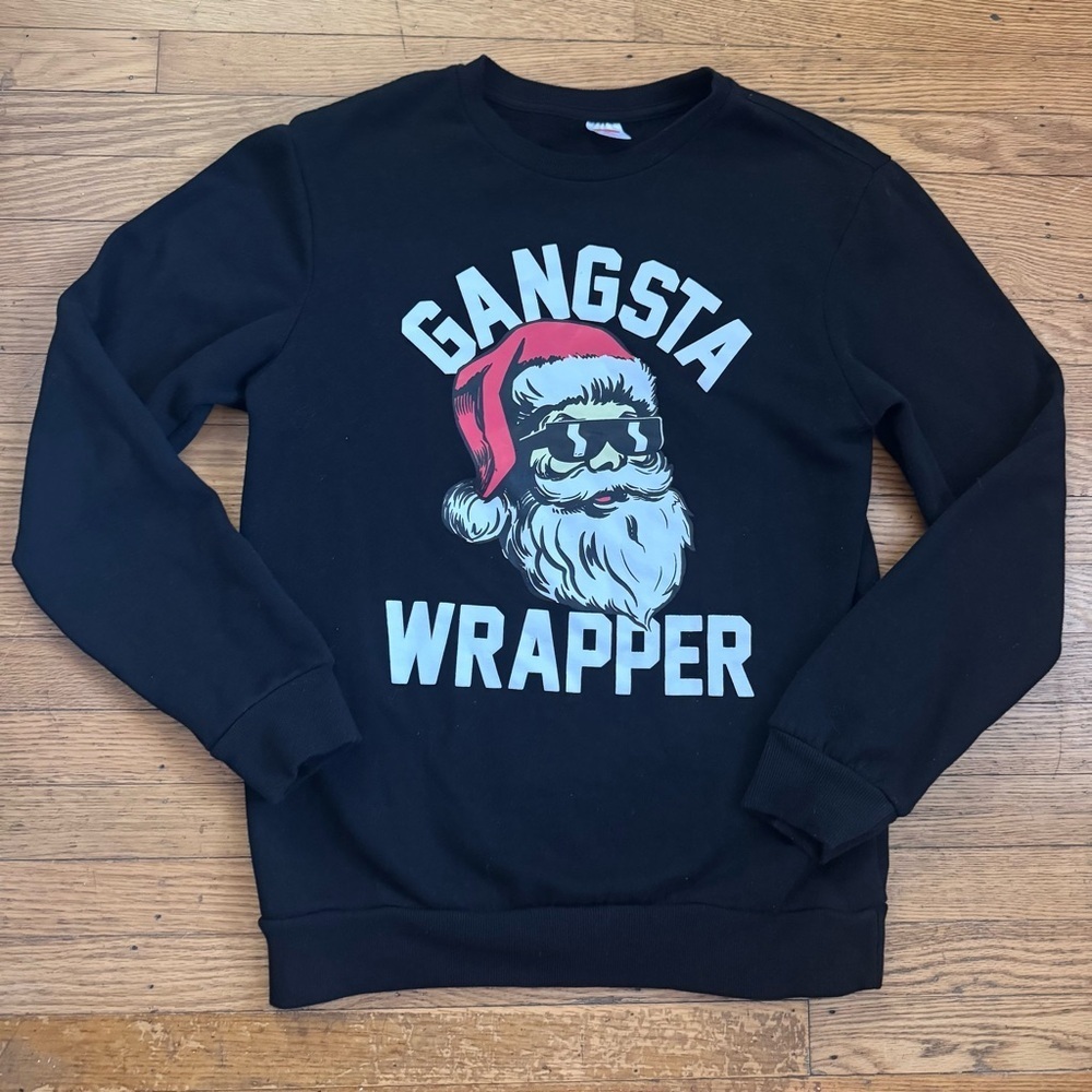 Holiday Time Black 'Gangsta Wrapper' Men's Sweatshirt